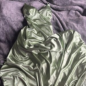 Windsor Elegant Satin Green Wedding Dress